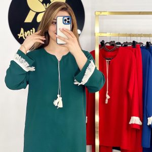 ست تونیک و شلوار مکرومه