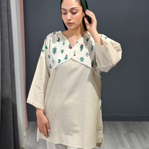تونیک مانتویی لینن کاکتوس
