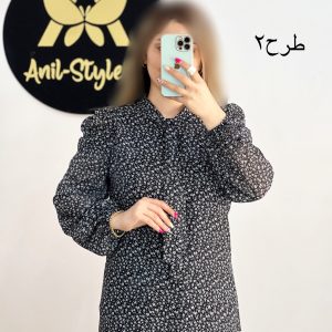 شومیز کرواتی آستین چین دار