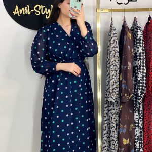 پیراهن حریر چپ و راستی طرح دار
