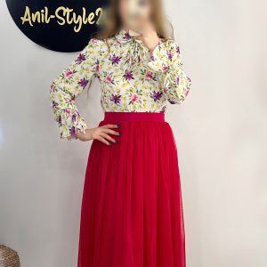 شومیز یقه ب ب گل بهاری