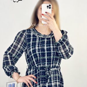 پیراهن حریر یقه چین دار
