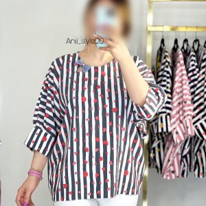 شومیز کیمونو یقه پاپیونی طرح قلبی
