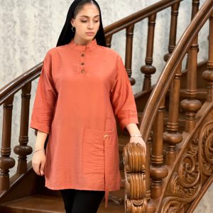 تونیک جلو بسته جیب پانچی
