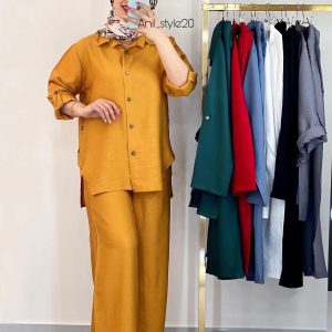 ست تونیک و شلوار بغل دکمه