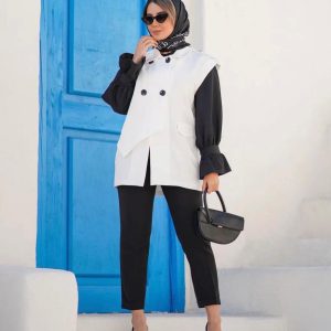 ست شومیز و وست یقه شکاری