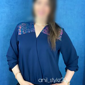 شومیز چپ و راستی سرشانه پولک دار