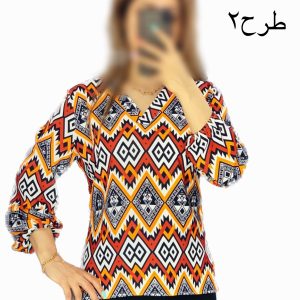 شومیز یقه هفت طرح دار