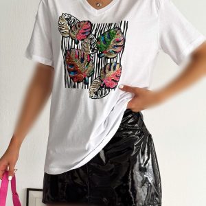 تیشرت ترک برگ انجیری سایز بزرگ